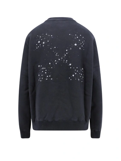 Shop Off-white Cotton Sweatshirt With Bling Stars Motif In Black