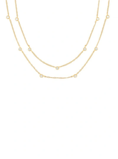 Shop Ef Collection Diamond Crown Double Strand Necklace In Not Applicable