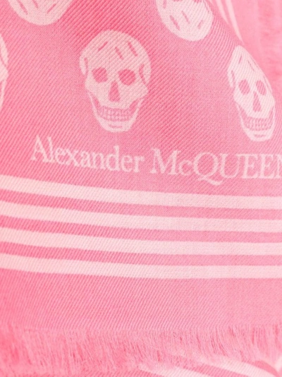 Shop Alexander Mcqueen Skull Wool Scarf In Pink