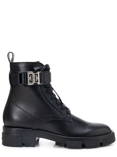 Shop Givenchy Black Calfskin Leather Ankle Boots