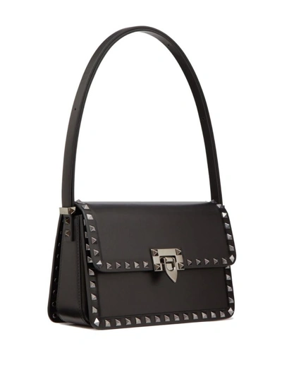 Shop Valentino Black Calfskin Leather Shoulder Bag