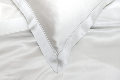 Shop Mayfairsilk Oyster Grey Pure Silk Oxford Duvet Cover