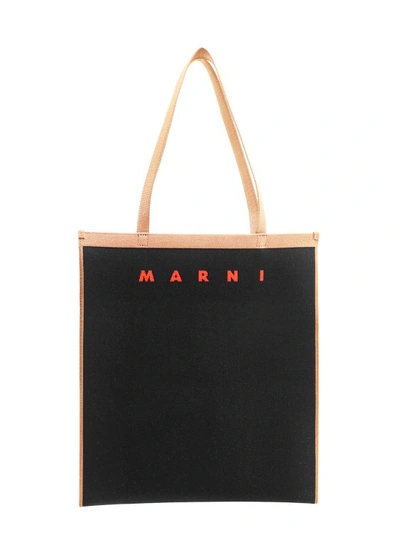 Shop Marni Knit Shoulder Bag In Black