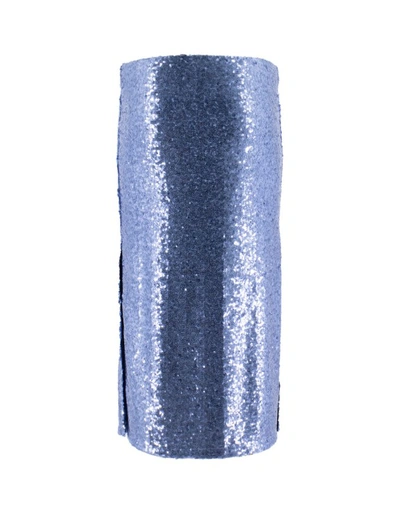 Ermanno Scervino Blue Sequins Stitched Skirt In Blue