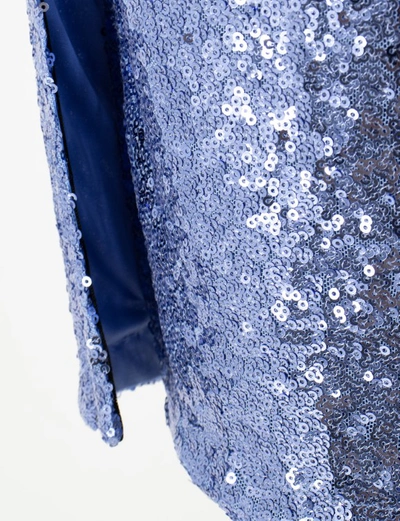 Ermanno Scervino Blue Sequins Stitched Skirt In Blue