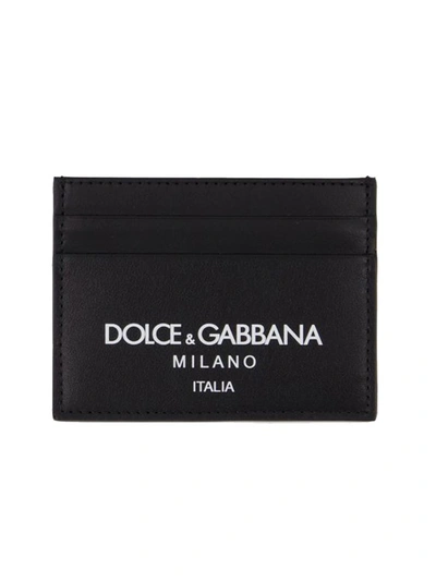 Shop Dolce & Gabbana Card Holder Vit.island Stampato - Leather - Black