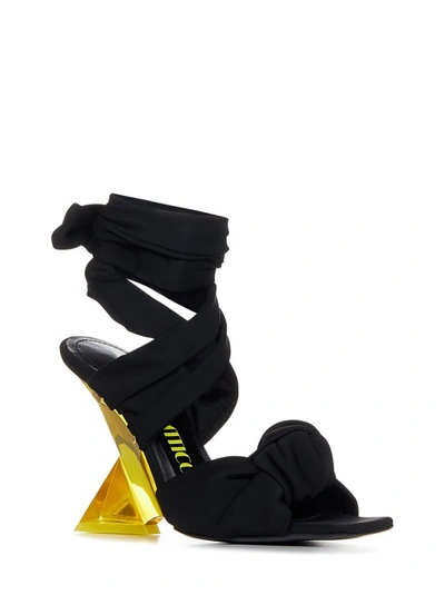 Shop Attico Pyramidal Wedge Black Sandals