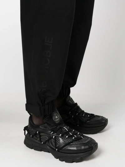 Shop Moncler Straight Gore-tex Trousers In Black