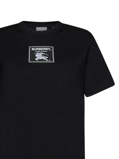 Shop Burberry Black Organic Cotton Jersey T-shirt