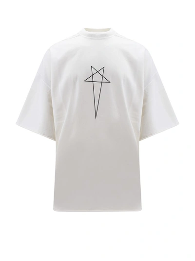 Shop Drkshdw Organic Cotton T-shirt With Logoed Ribbon In White