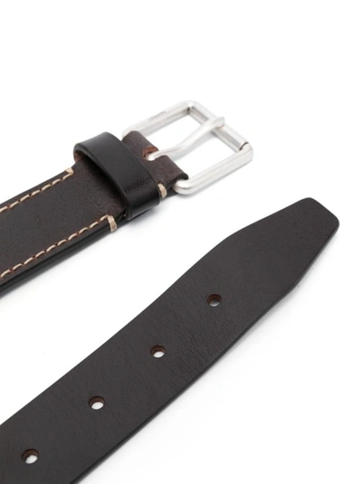 Shop Lemaire Brown Leather Reversed Belt