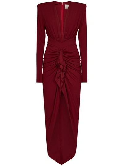 Shop Alexandre Vauthier Red Black Stretch Dress