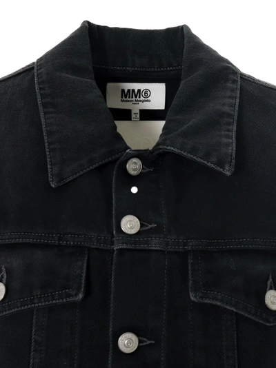 Shop Mm6 Maison Margiela Fabric Sleeves Black Denim Jacket