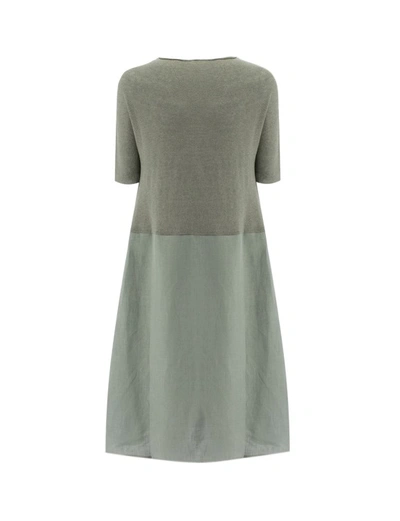 Shop Le Tricot Perugia Sage Soft Linen/cotton Blend Dress In Green