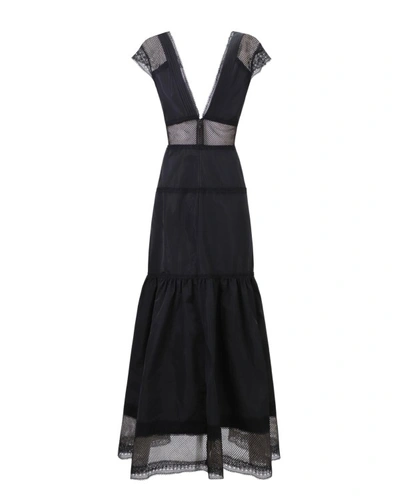 Shop Gemy Maalouf V-neckline Flared Dress - Midi Dresses In Black