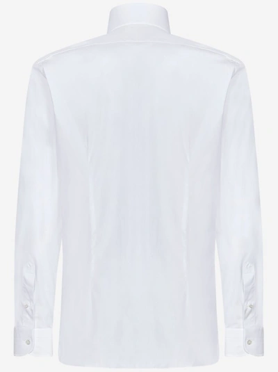 Shop Tom Ford White Cotton Tuxedo Shirt