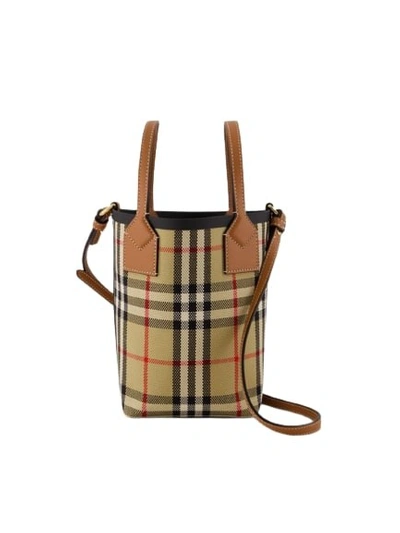 Shop Burberry Ls Mn London Bag - Leather - Beige In Brown