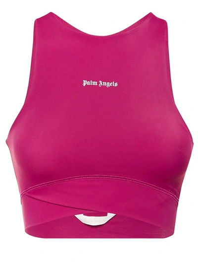 Shop Palm Angels Stretch Jersey Top In Pink