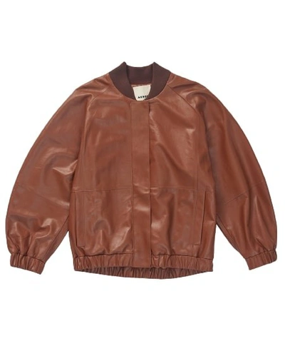 Shop Aeron Leather Bomber In Brown
