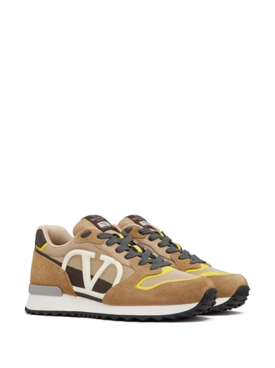 Shop Valentino Vlogo Netrunner Sneakers In Brown