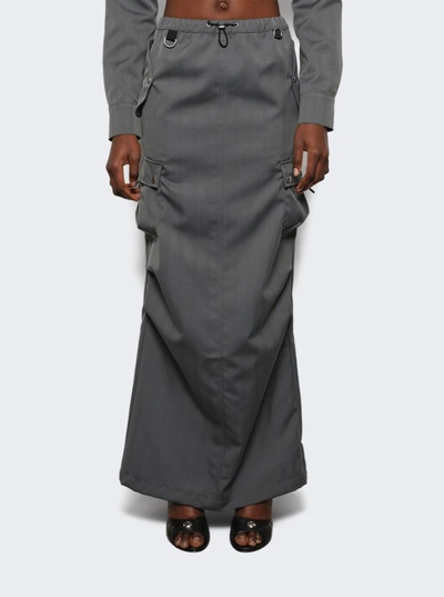 Shop Coperni Tailored Cargo Maxi Skirt In Grey