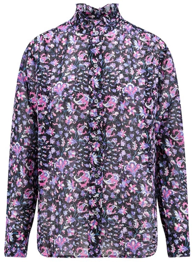 Shop Isabel Marant Étoile Cotton Shirt With Floral Print In Multicolor