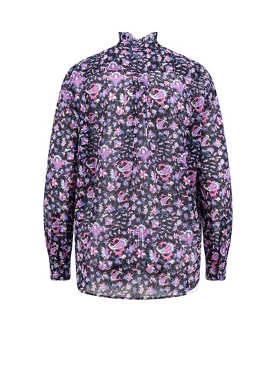 Shop Isabel Marant Étoile Cotton Shirt With Floral Print In Multicolor