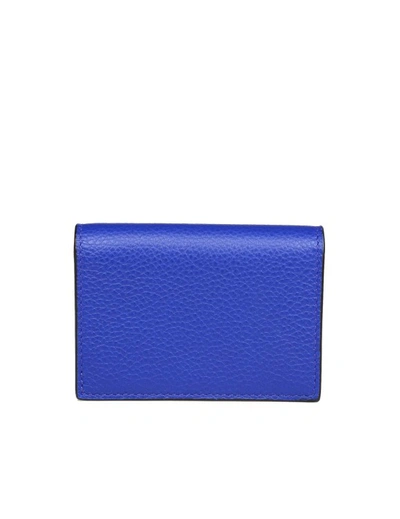 Shop Ferragamo Card Holder In Lapis Leather In Blue