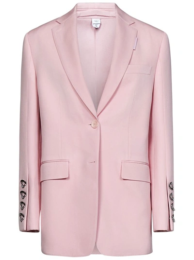 Shop Burberry Seashell Pink Tailored Blazer