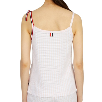 Shop Thom Browne Pink Cotton Sleeveless Top
