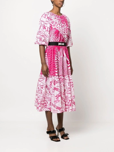 Shop Just Cavalli Pink Cotton Dress