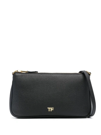 Shop Tom Ford Black Leather Shoulder Bag