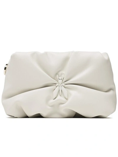 Shop Patrizia Pepe White Faux Leather Shoulder Bag