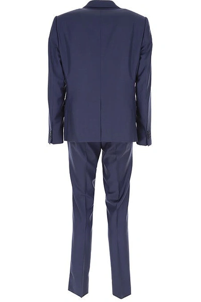 Shop Emporio Armani Blue Virgin Wool Suit