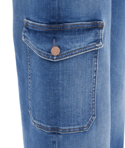 Shop Mother The Undercover Cargo Sneak Jeans In Blue