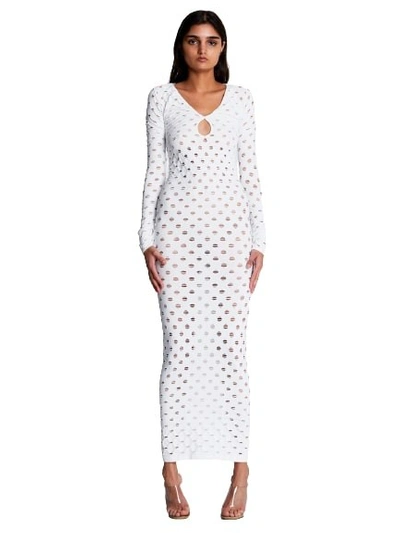 Shop Maisie Wilen Perforated Gown In White