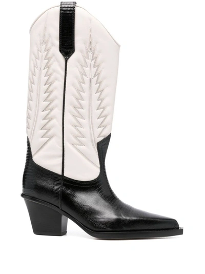 Shop Paris Texas Black And White Leather Boots