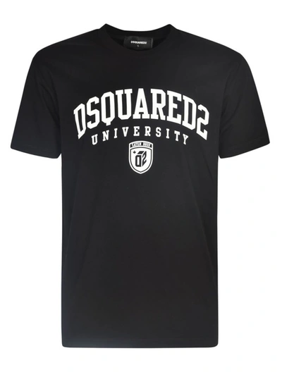 Shop Dsquared2 University Print Short-sleeve T-shirt In Black