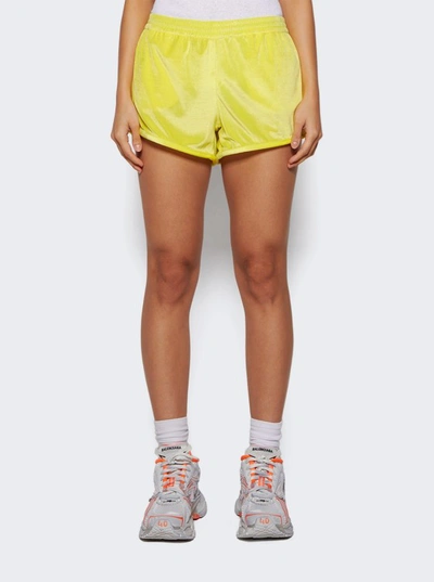 Shop Balenciaga Running Shorts In Yellow
