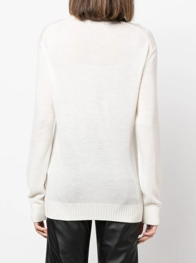 Shop Jil Sander White Wool Sweater