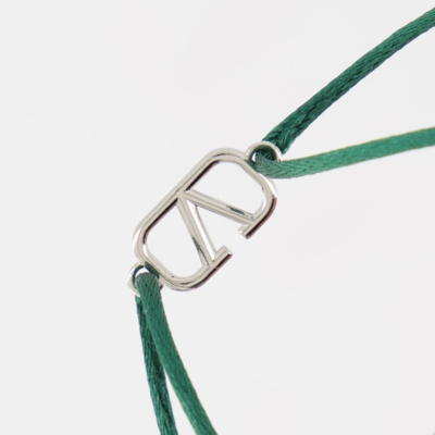 Shop Valentino Vlogo Green Cord Bracelet