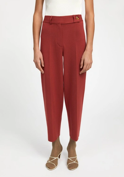 Shop Aeron Madeleine - Knitted Suiting Pants In Burgundy