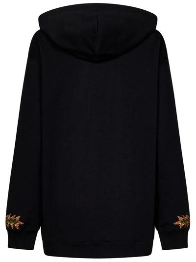 Shop Etro Black Cotton Hooded Sweatshirt