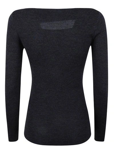 Shop P.a.r.o.s.h Cut-out Wool Sweatshirt In Black