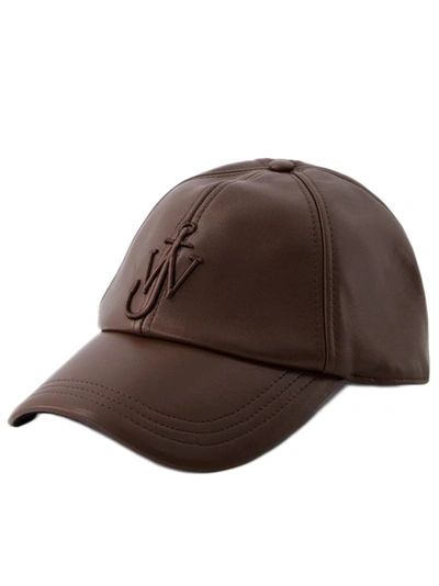 Shop Jw Anderson Baseball Cap - Leather - Brown