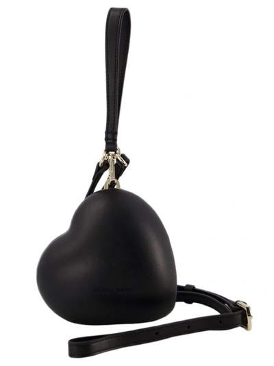 Shop Simone Rocha Micro Heart Bag - Leather - Black
