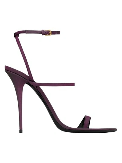 Shop Saint Laurent Pointed-toe Dive Sandals In Purple