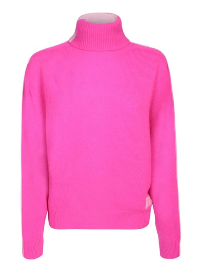 Shop Dsquared2 Cashmere Blend High-neck Pullover With Logo Applique In Pink
