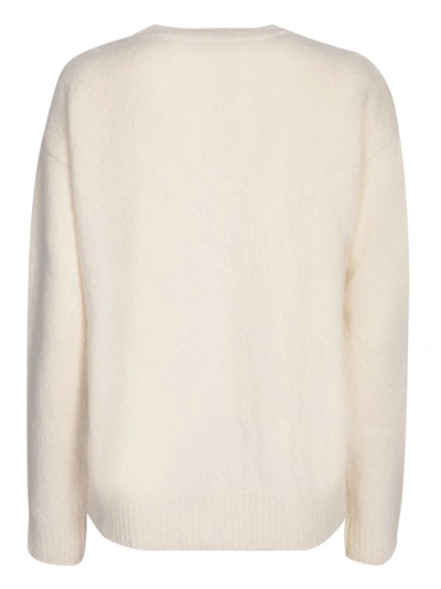 Shop Moncler Neutral Wool/polymide Blend Sweater In Neutrals