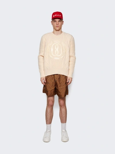 Shop Bally Knitted Wool Crewneck Sweater In Neutrals